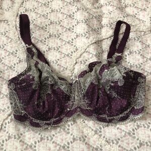 Panache Clara Purple and Gray Lace Bra in 34E NWOT